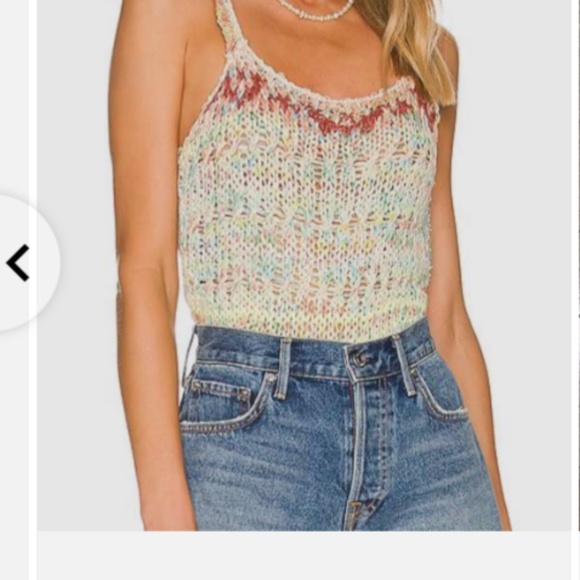 Free People Palmetto Sweater Open Stitch  tank in Candied Dream sz medium - Picture 5 of 6